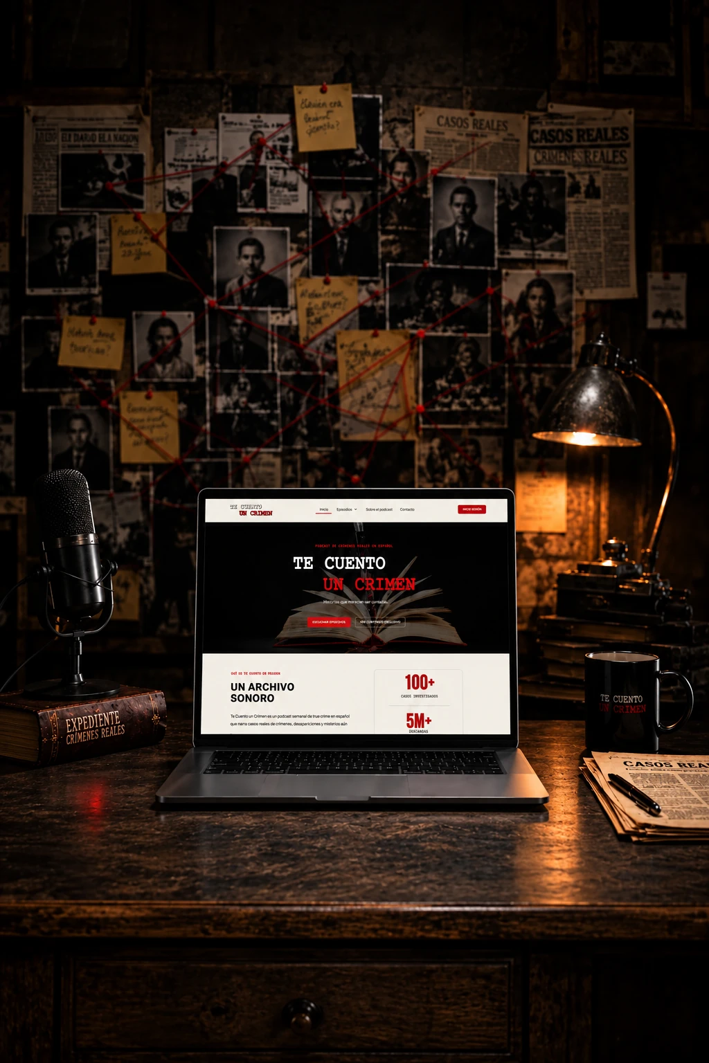 Vista del sitio web de Te Cuento un Crimen