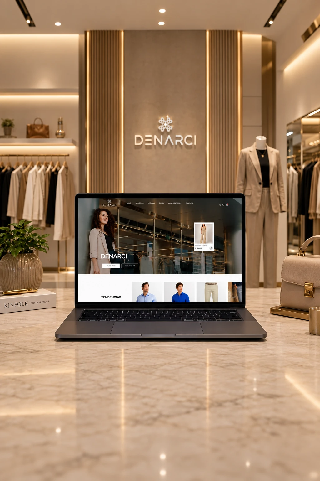 Vista del sitio web de Denarci