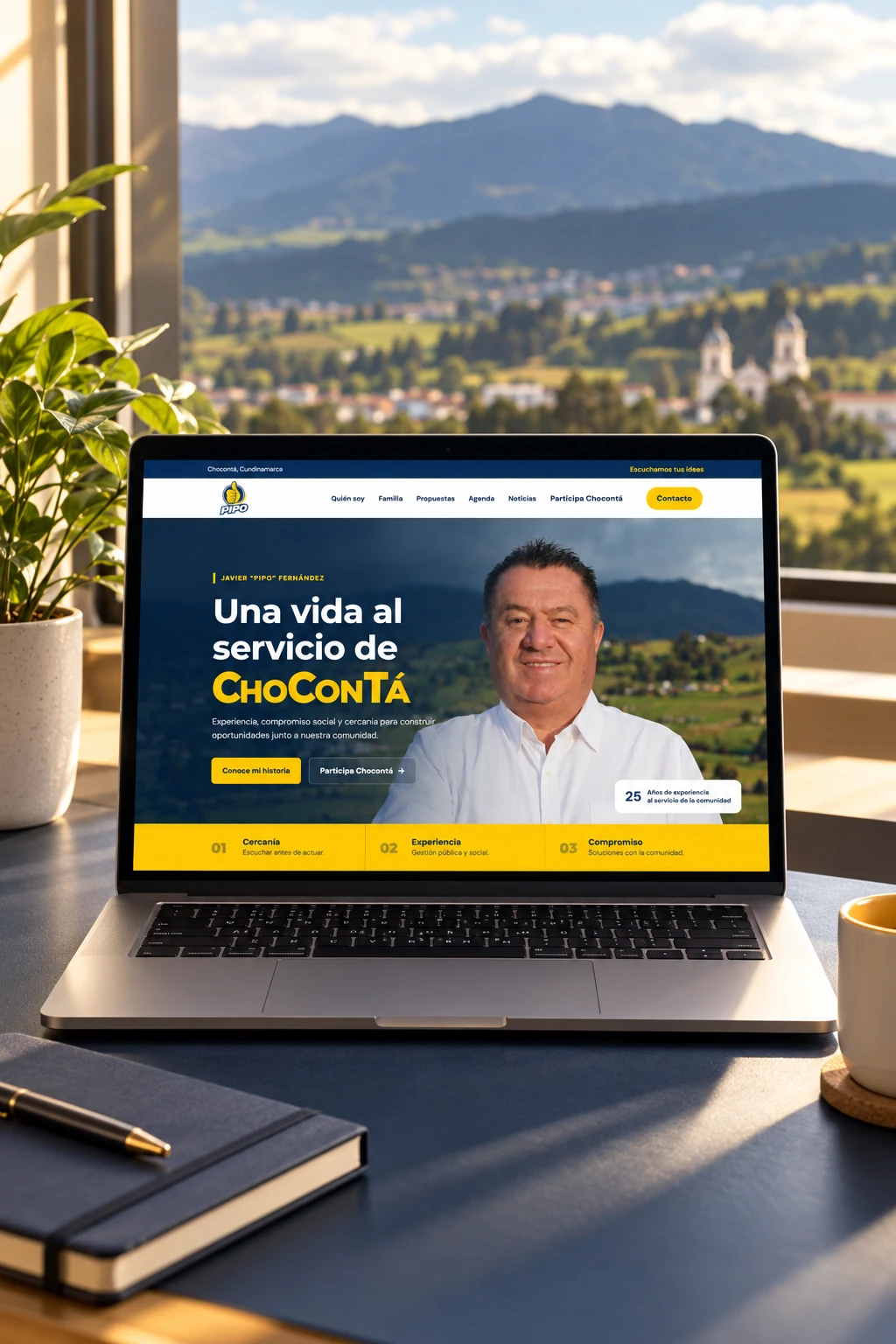 Vista del sitio web de Javier Fernández