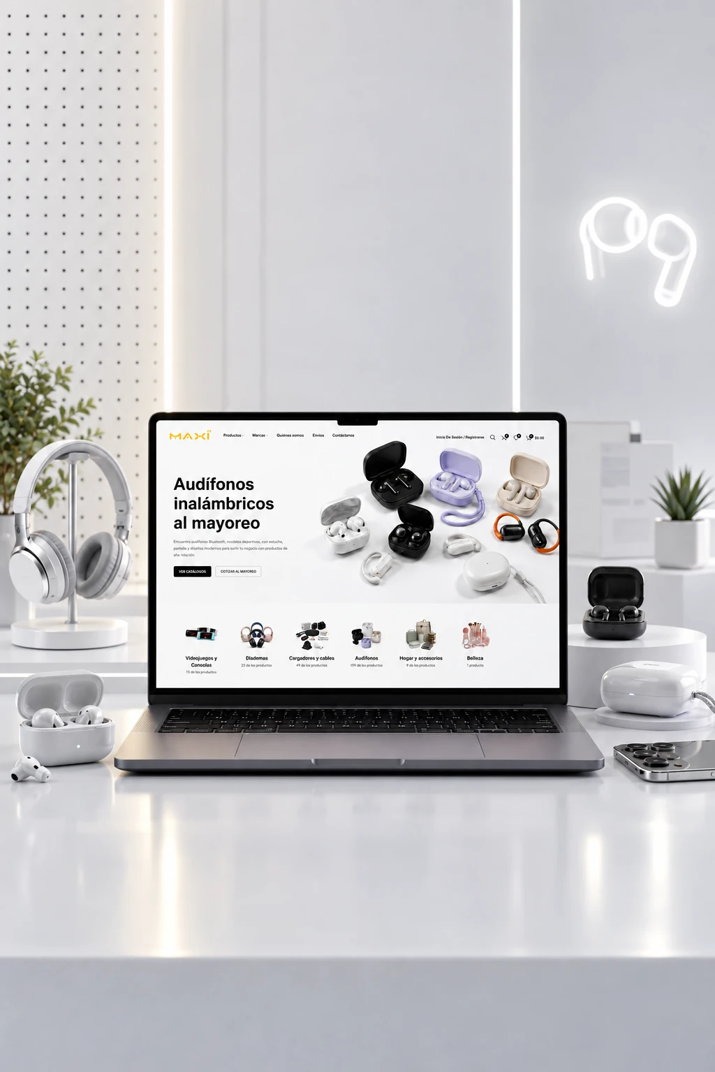 Vista del sitio web de Maxi Accesorios